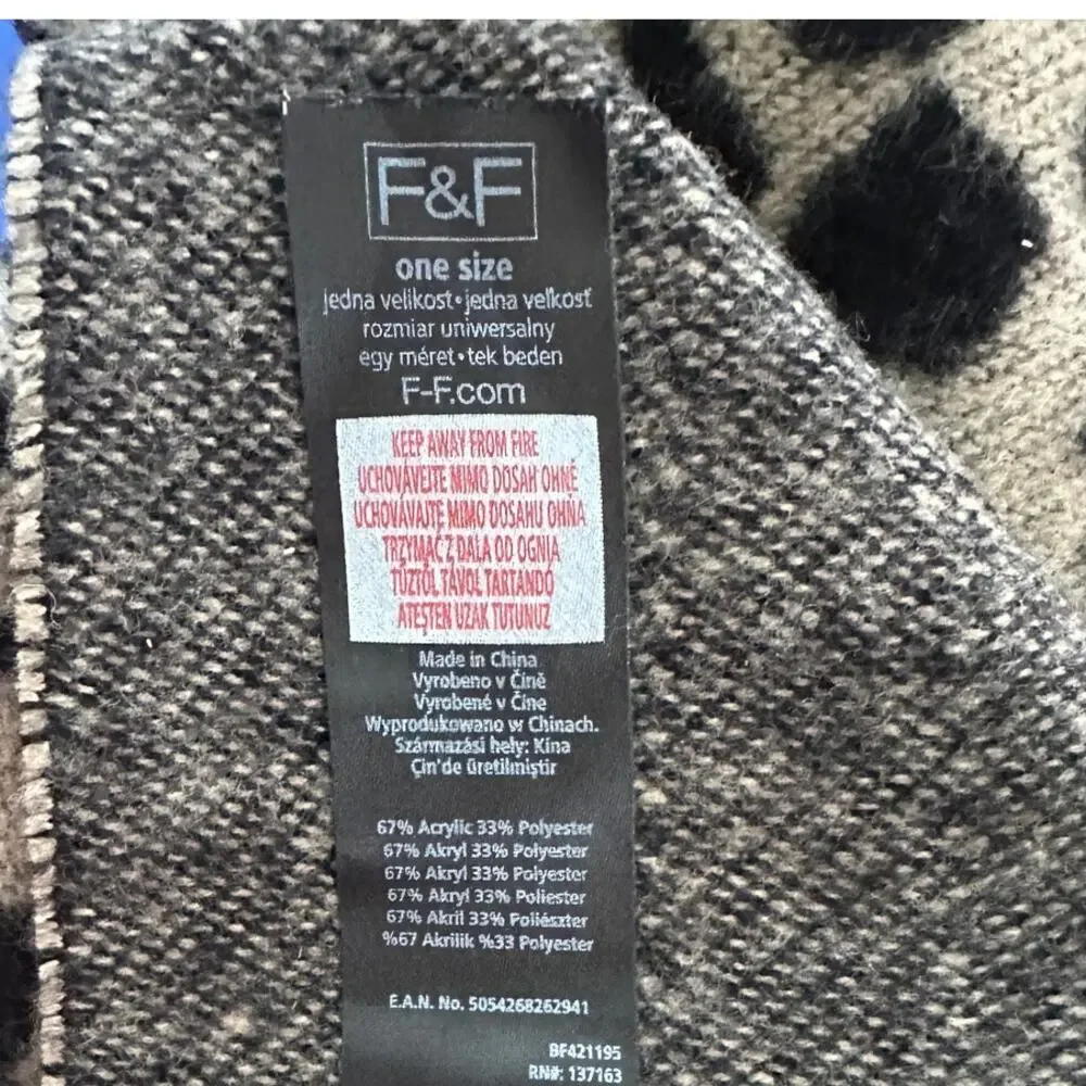 F&F One Size Acrylic Polyester Large Blanket Scarf 27